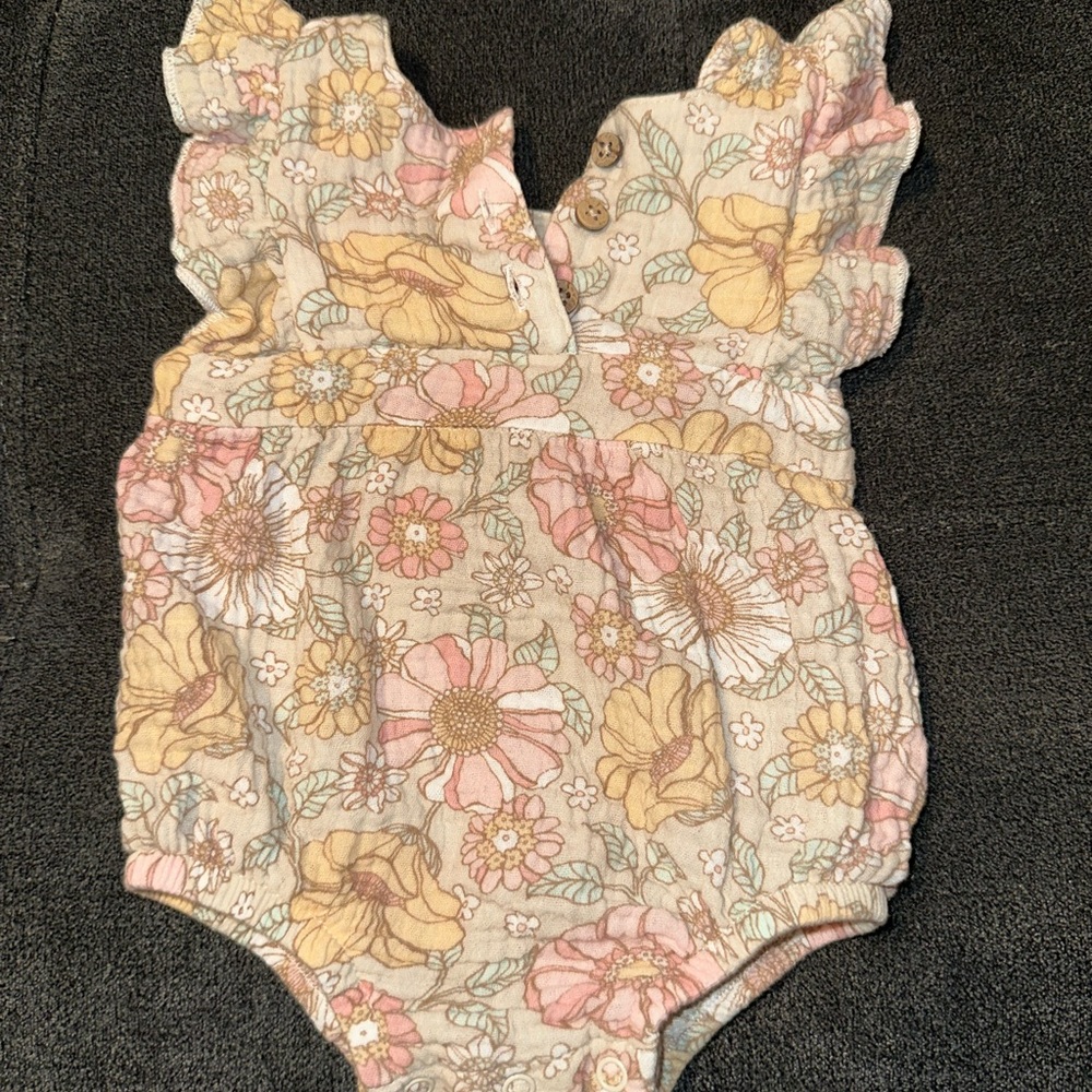 Charming Floral Kids Bodysuit with Ruffles
